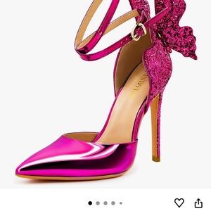 NIB Glittery Pink Closed Toe High Heels